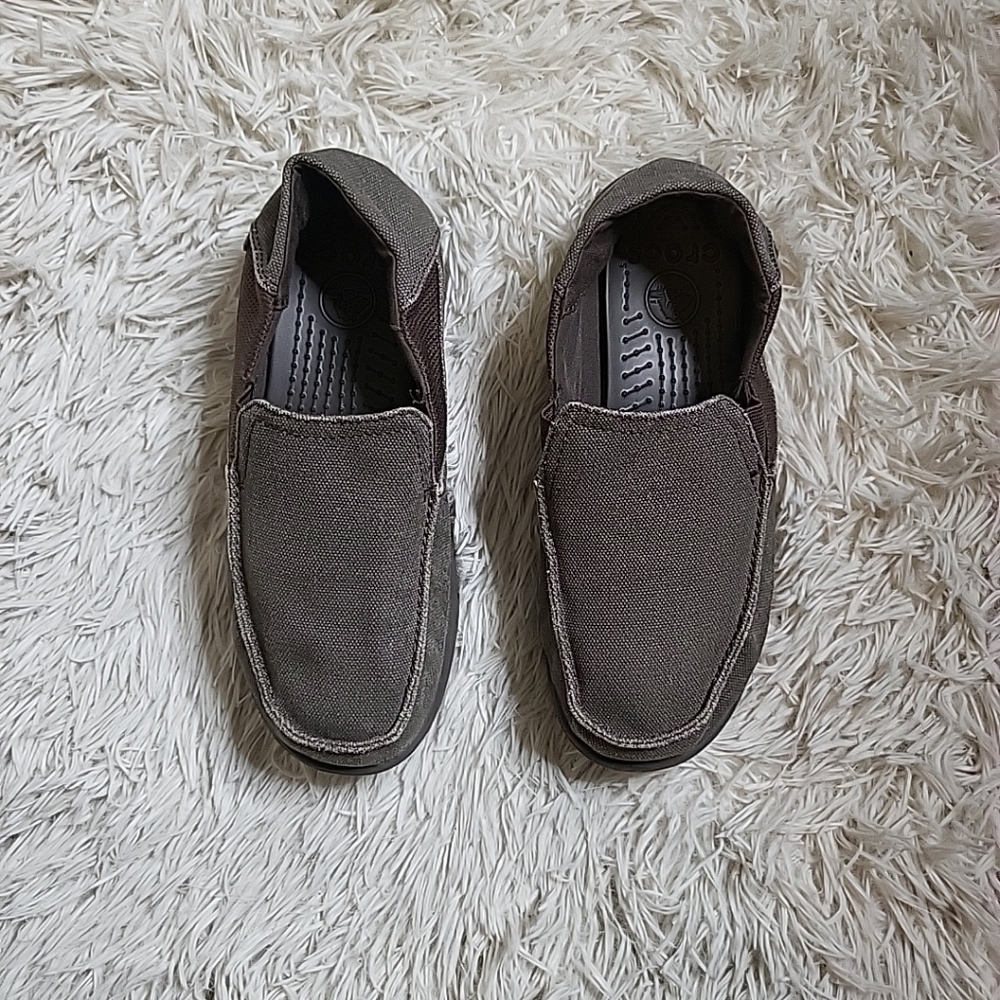 CROCS Kids Brown Canvas Slip-On Shoes